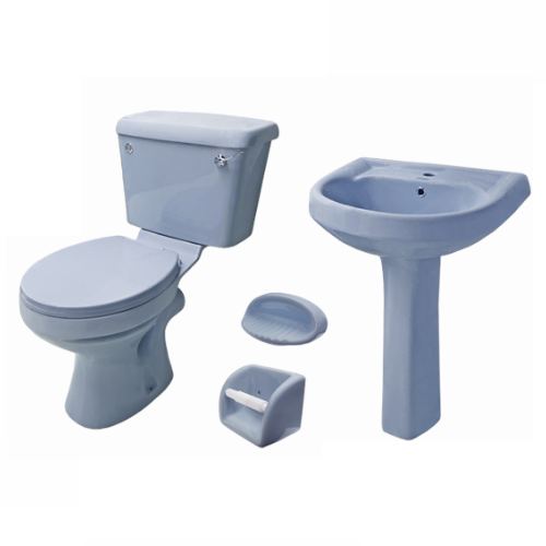VICTORY Ivory Close Coupling Toilet Set With Lever And P-Trap. This Unit is a Complete Set with All Bathroom Necessities included, Toilet, Soft Closed Seat, Face basin With Pedestal, Soap Dish and Tissue Holder- TR379 VICTORY Ivory Close Coupling Toilet Set With Lever And P-Trap. This Unit is a Complete Set with All Bathroom Necessities included, Toilet, Soft Closed Seat, Face basin With Pedestal, Soap Dish and Tissue Holder- TR379